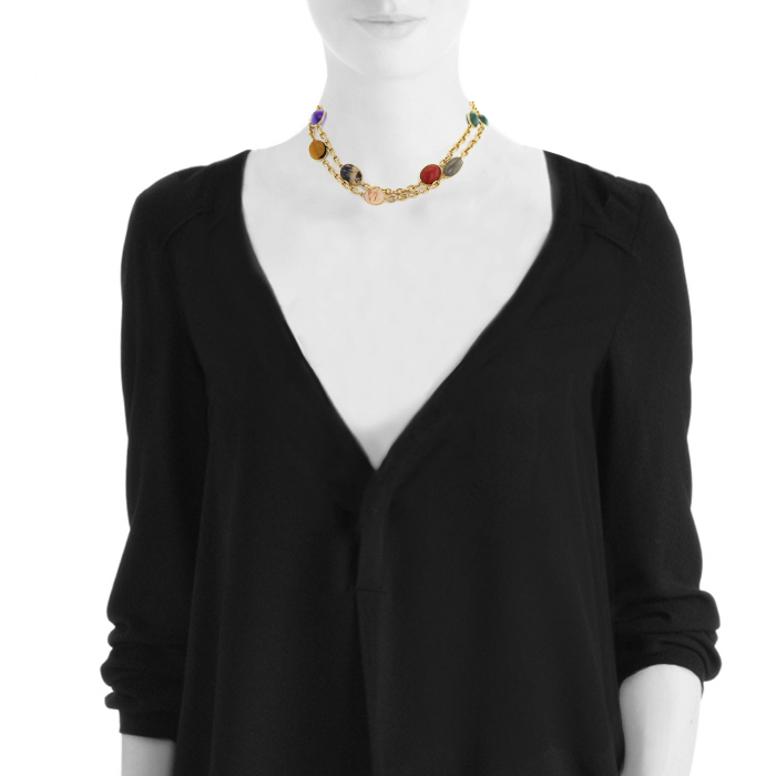 Collier traditionnel jaune et noir - France