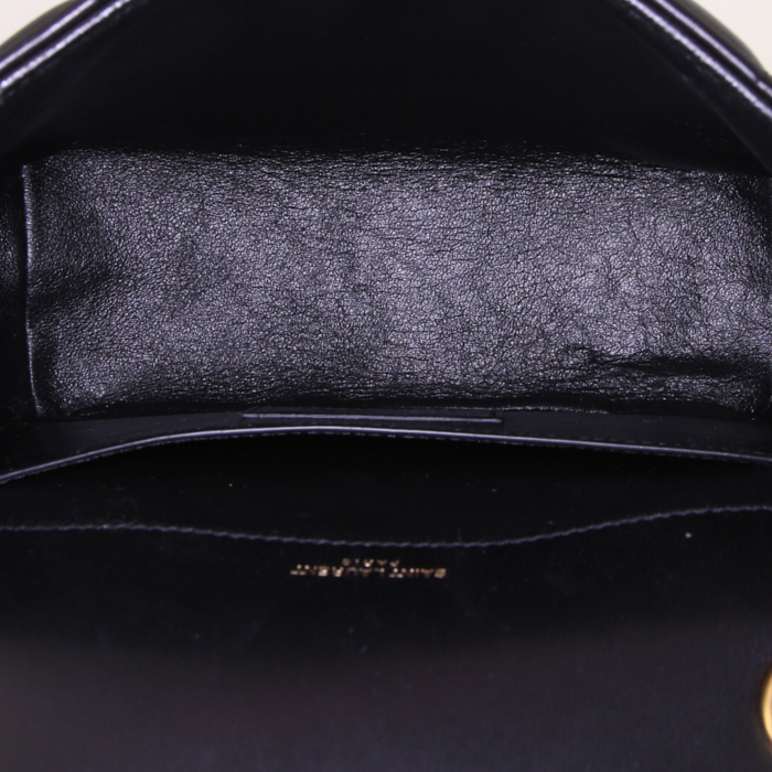 Saint Laurent Vicky small model shoulder bag in black quilted leather - Detail D2