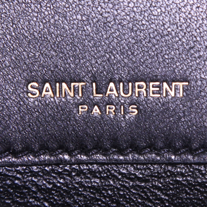 Sac bandoulière Saint Laurent Vicky petit modèle en cuir matelassé noir - Detail D3