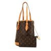 Shopping bag Louis Vuitton Bucket in tela monogram cerata marrone e pelle naturale - 00pp thumbnail