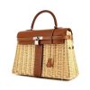 Hermes Kelly 35 cm Picnic handbag in wicker and Barenia leather - 00pp thumbnail