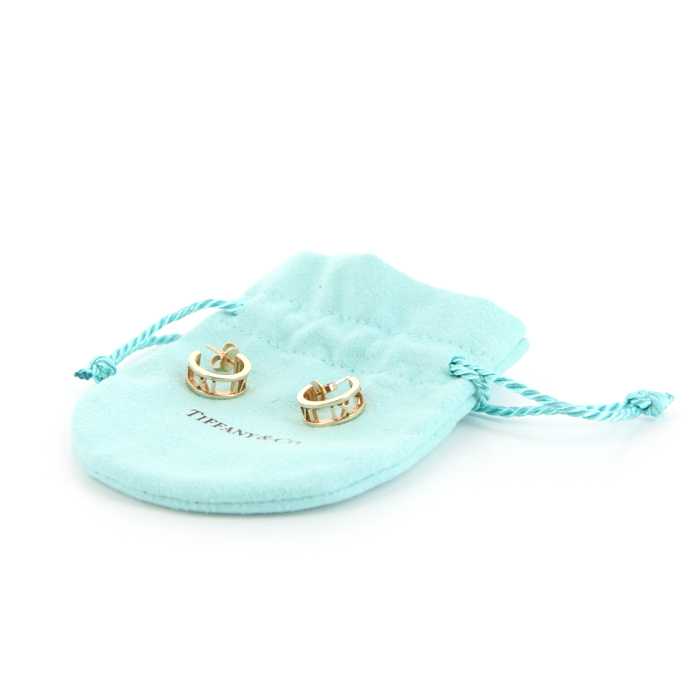 Par de criollas Tiffany & Co Atlas en oro rosa - Detail D2