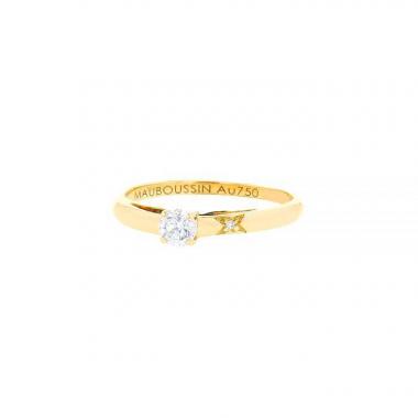 Mauboussin Tu es le sel de ma vie #1 solitaire ring in yellow gold and diamonds