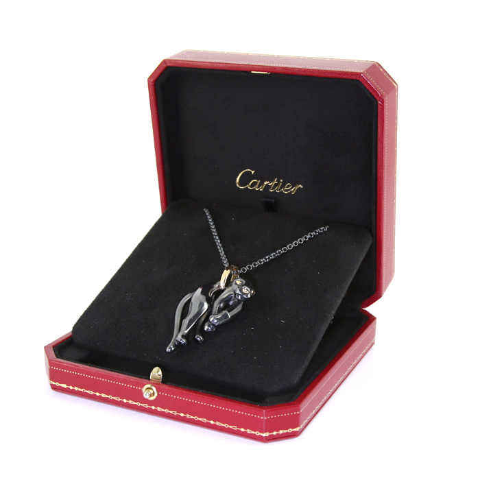 Cartier Panthère pendant in silver and yellow gold - Detail D2
