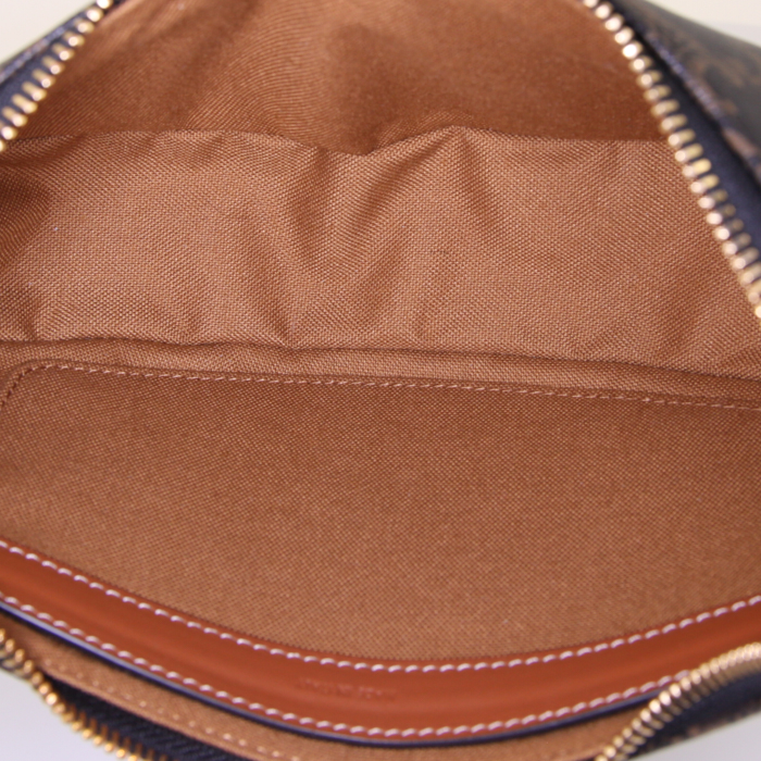 Celine Ava handbag in brown monogram canvas and brown leather - Detail D2