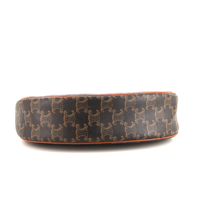 Celine Ava handbag in brown monogram canvas and brown leather - Detail D4