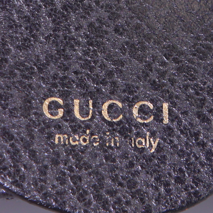 Gucci Bamboo small model handbag in grey leather - Detail D3