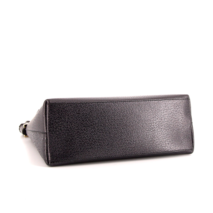 Gucci Bamboo small model handbag in grey leather - Detail D4
