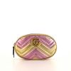 Gucci GG Marmont clutch-belt clutch-belt in pink and gold chevron quilted leather - 360 thumbnail
