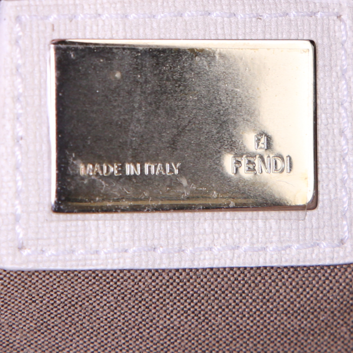 Porte-documents Fendi   en toile monogram blanche et cuir blanc - Detail D4