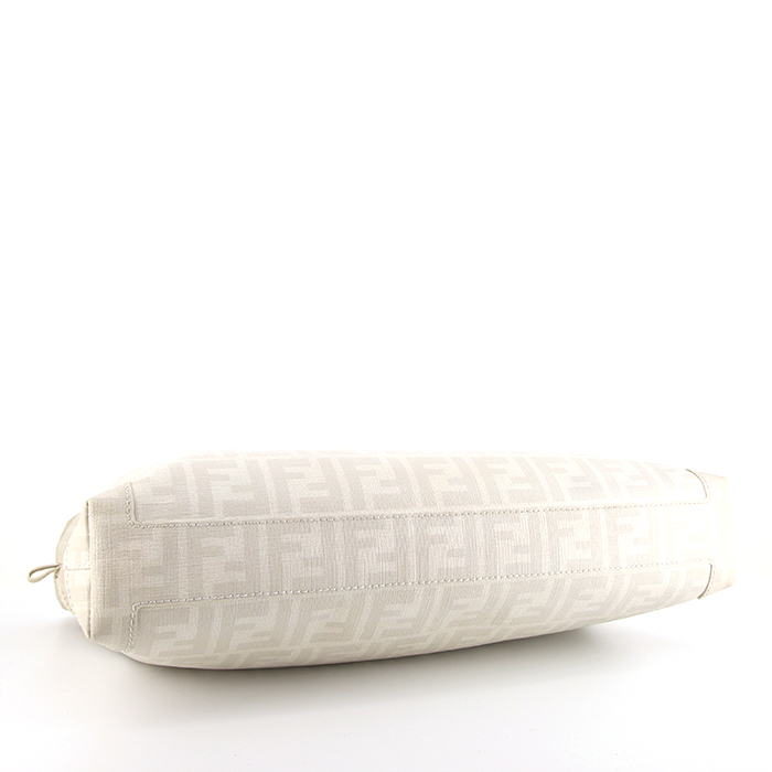 Porte-documents Fendi   en toile monogram blanche et cuir blanc - Detail D5