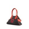 Fendi handbag in dark grey denim and red leather - 00pp thumbnail