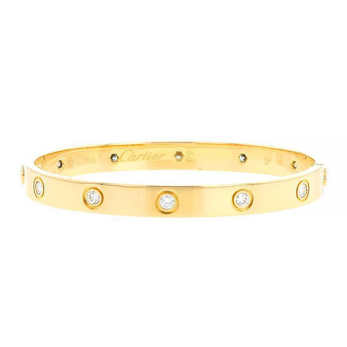Bracelet Cartier Love 10 diamants en or jaune et diamants - 00pp