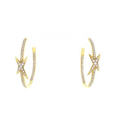 Mauboussin Etoile Divine hoop earrings in yellow gold and diamonds