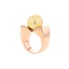 Vintage 1940's ring in pink gold and pearl - Detail D1 thumbnail