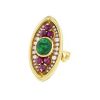Bulgari 1970's ring in yellow gold, emerald and ruby and in diamonds - 00pp thumbnail