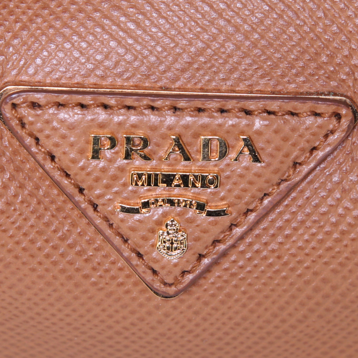 Borsa Prada Double in pelle saffiano marrone - Detail D3