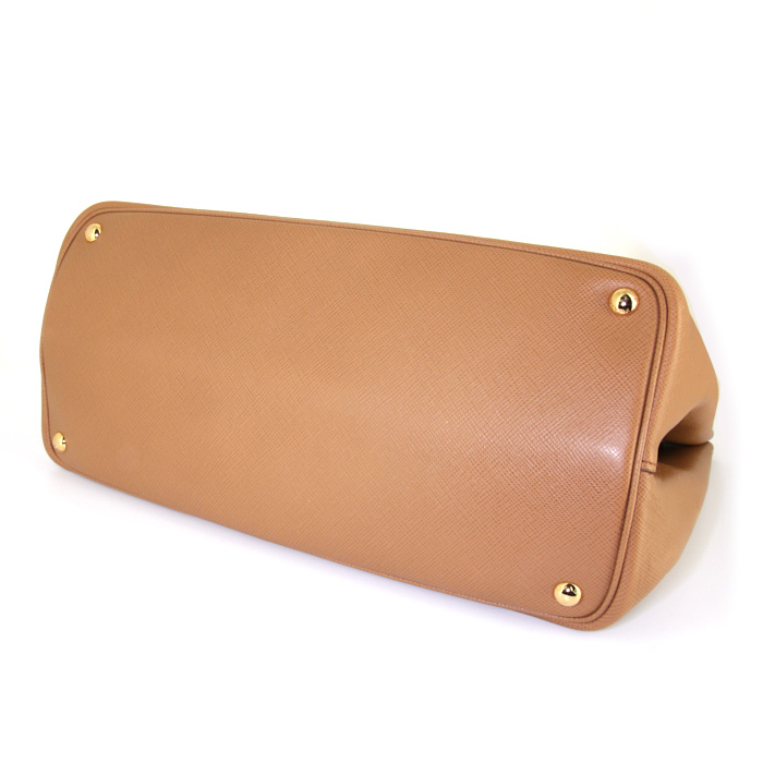 Borsa Prada Double in pelle saffiano marrone - Detail D4