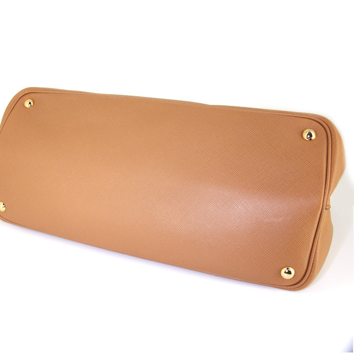 Borsa Prada Double in pelle saffiano marrone - Detail D4