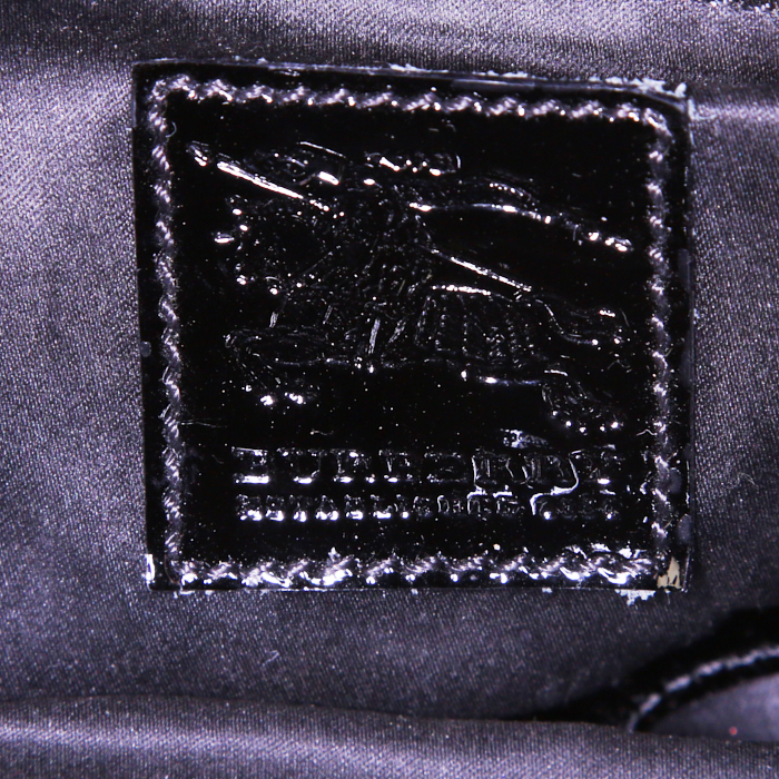 Borsa Burberry in pelle verniciata nera - Detail D3