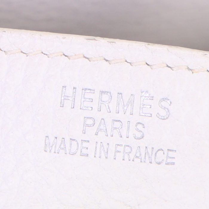 Sac à main Hermes Birkin 40 cm en cuir togo blanc - Detail D3