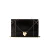 Sac/pochette Dior Diorama Wallet on Chain en cuir verni noir - 360 thumbnail