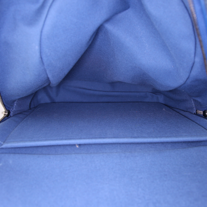 Mochila Louis Vuitton Michael en piel en damero grabada azul - Detail D2