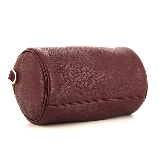 Dior polochon shoulder bag in burgundy grained leather - Detail D4