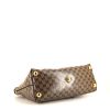 Gucci shopping bag in beige coated canvas and brown leather - Detail D4 thumbnail