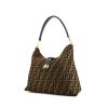 Fendi shopping bag in brown logo canvas and blue leather - 00pp thumbnail