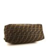 Fendi shopping bag in brown logo canvas and blue leather - Detail D4 thumbnail