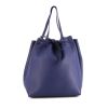 Shopping bag Céline Cabas Phantom in pelle martellata blu - 360 thumbnail