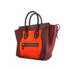 Sac à main Celine Luggage Mini en cuir tricolore orange prune et bordeaux - 00pp thumbnail