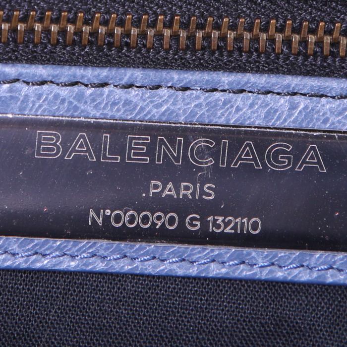 Borsa Balenciaga Work in pelle blu - Detail D3