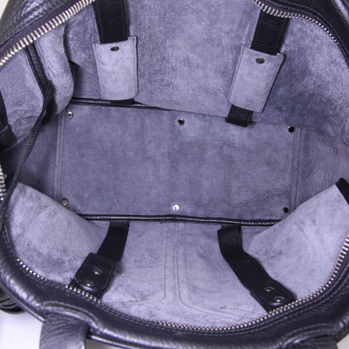 Bolso de mano Saint Laurent Vintage en cuero negro - Detail D2