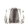 Borsa a tracolla in pelliccia di coniglio e pelle argentata - 360 Front thumbnail