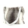 Shoulder bag in rabbit furr and silver leather - 360 thumbnail