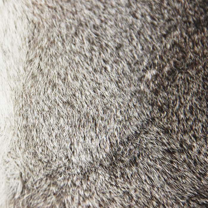 Bolso bandolera en piel de conejo y cuero plateado - Detail D4