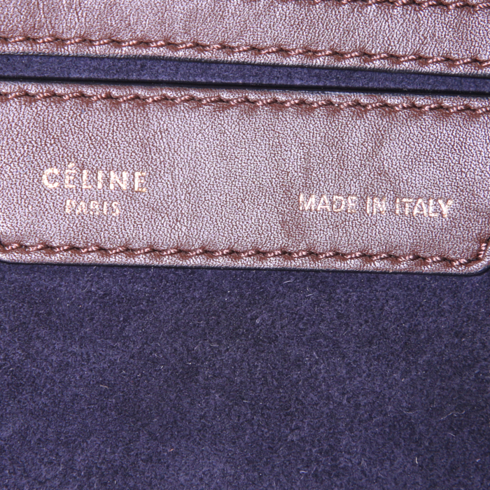 Celine  Trapeze medium model  handbag  in black, burgundy, blue and brown leather - Detail D4