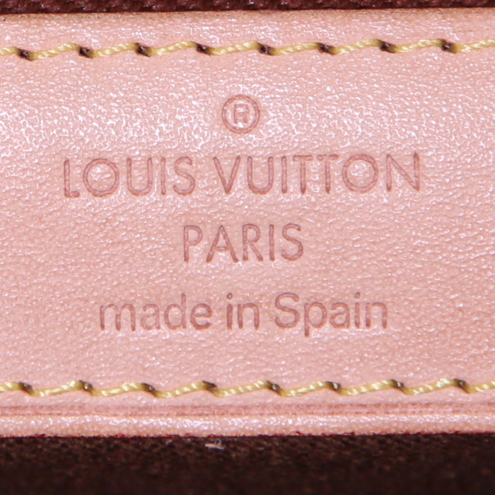 Sac bandoulière Louis Vuitton Messenger en toile monogram marron et cuir naturel - Detail D3