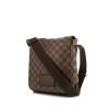 Bolso bandolera Louis Vuitton Messenger en lona a cuadros ébano y cuero marrón - 00pp thumbnail