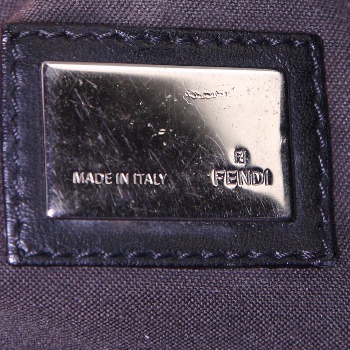 Fendi Peekaboo shopping bag in brown monogram canvas and brown leather - Detail D3