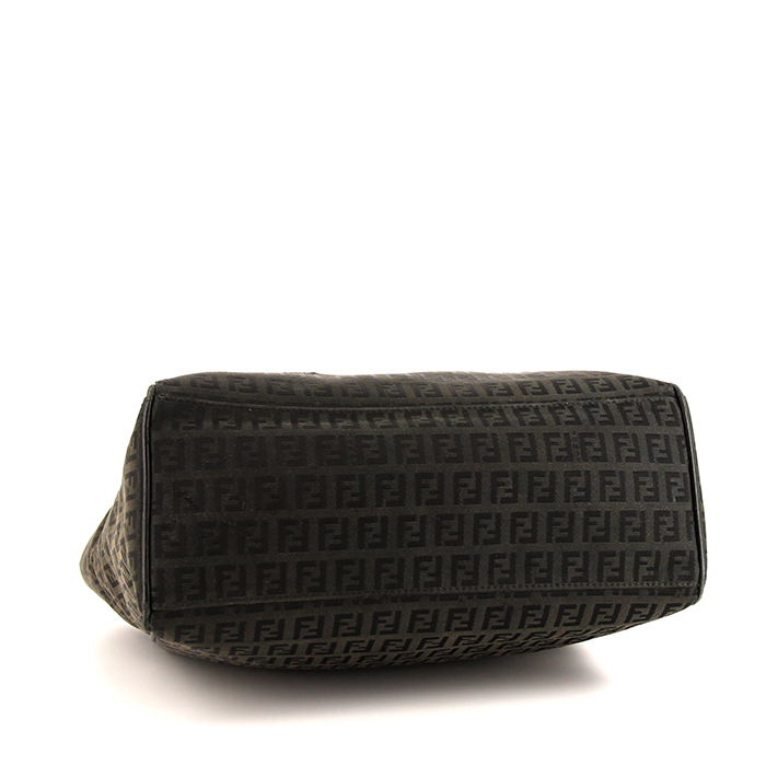 Fendi Peekaboo shopping bag in brown monogram canvas and brown leather - Detail D4