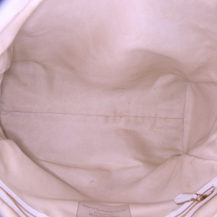 Sac cabas Louis Vuitton Sabbia en toile monogram Idylle beige et blanche et cuir blanc - Detail D2