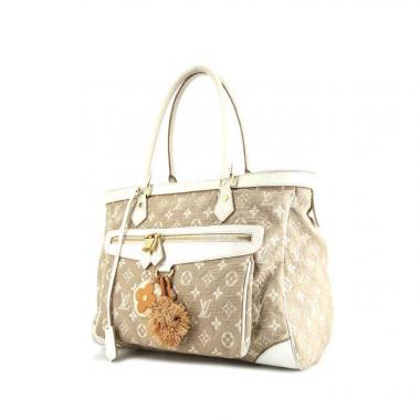 Louis Vuitton shopping bag in beige and white monogram canvas Idylle and white leather