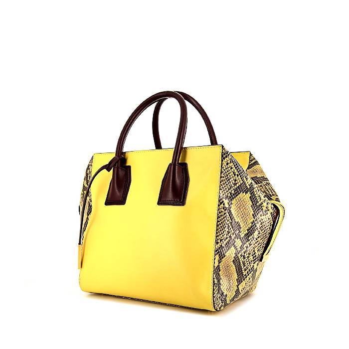 sac à main stella mc cartney en toile marron et toile jaune