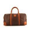 Celine weekend bag in brown "Triomphe" canvas and brown leather - 360 thumbnail