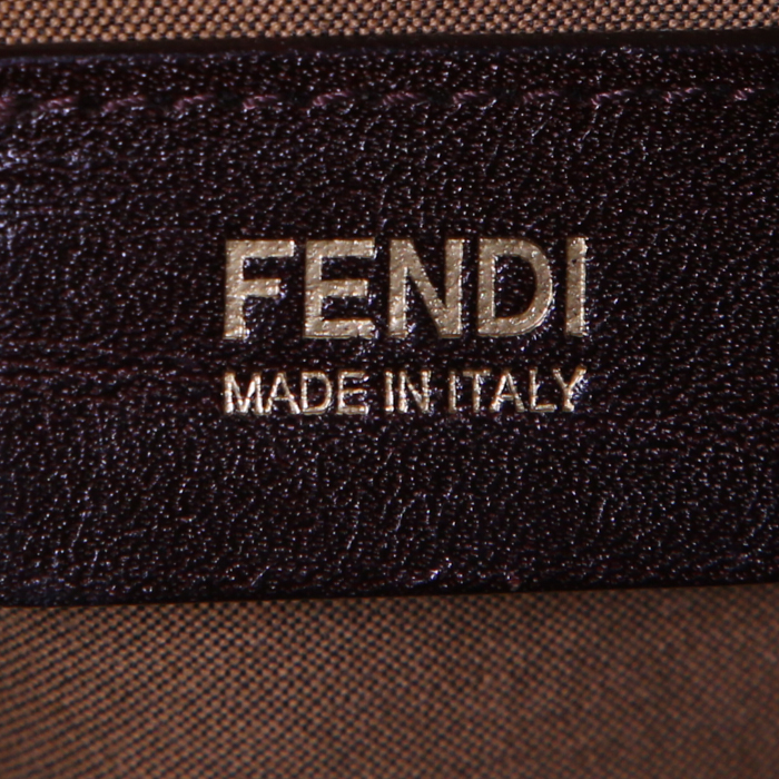 Fendi Boston handbag in brown monogram canvas and brown leather - Detail D3