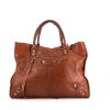 Balenciaga Work 24 hours bag in brown leather - 360 thumbnail