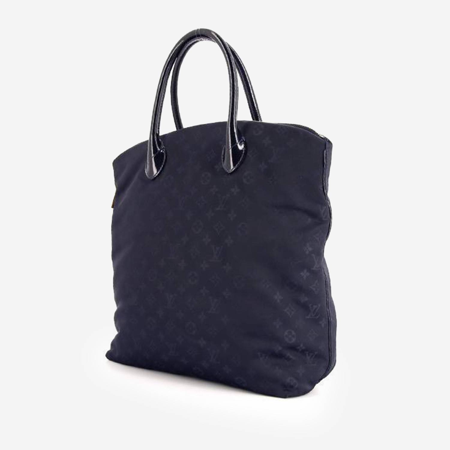 Bolso de mano Louis Vuitton Lockit  en lona Monogram azul oscuro y charol azul